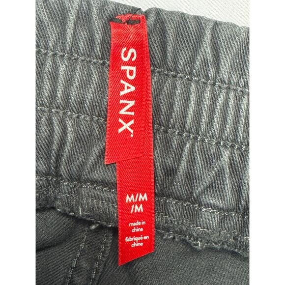 Spanx Women's Gray Elastic Waist Pull On Ankle Zip Cargo Jogger Pants - Size M - Picture 3 of 5